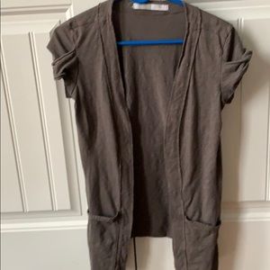 Athleta short sleeve cardigan with accent shoulder